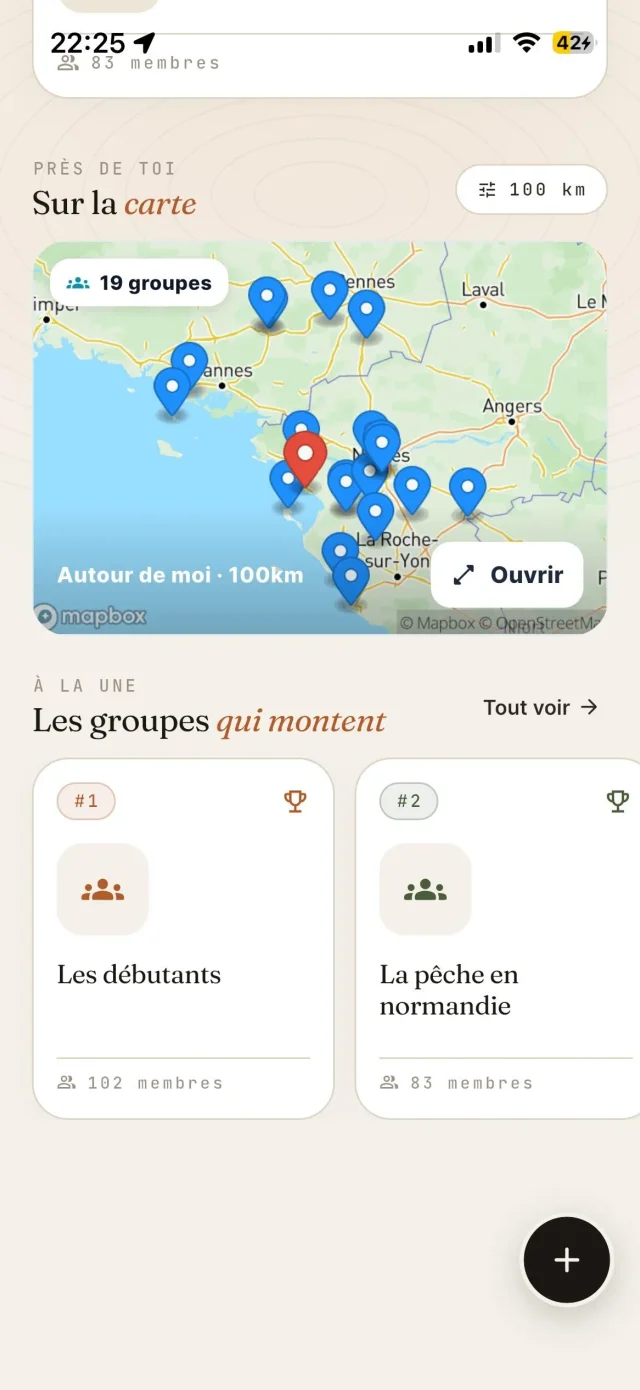 Capture d'écran Fishing Grid : groupes locaux et carte des pêcheurs autour de moi
