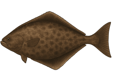 Flétan de l'Atlantique - Hippoglossus hippoglossus
