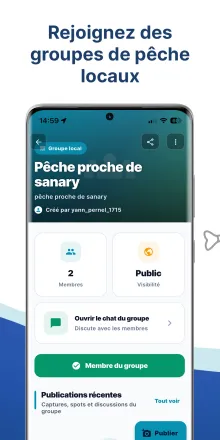 Groupes de pêche locaux — créez et rejoignez des groupes