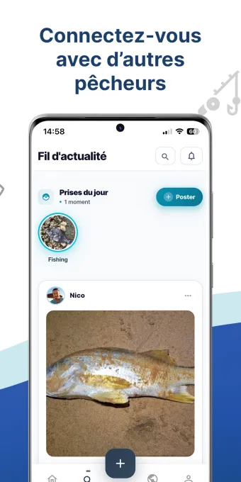 Fil d'actualité — partage de prises entre pêcheurs sur Fishing Grid